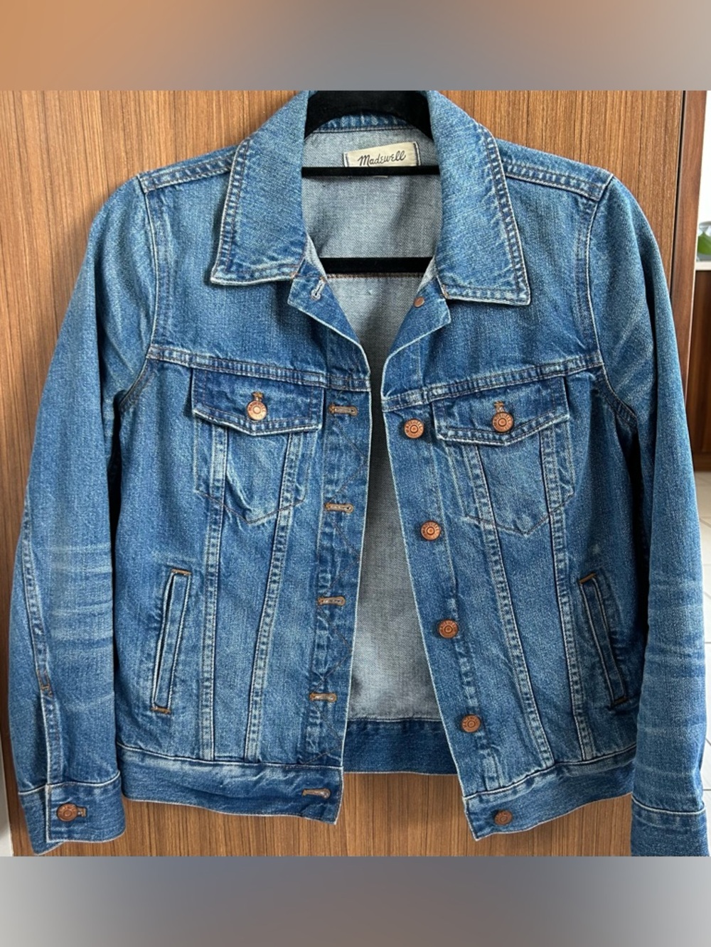 Madewell The Jean Jacket in Blue Pinter Wash - Size S - Picture 3 of 12